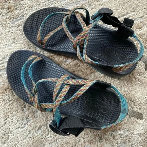 Chaco ZX2 Classic Blue Red Yellow Boulder Walking Hiking Sandals Boost: 4 - Picture 7 of 9